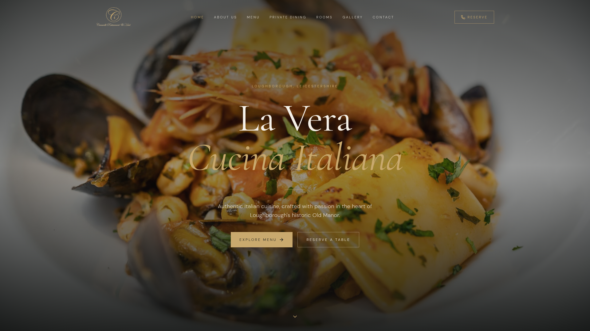 Caravelli — fine-dining Italian restaurant site generated with Vercio DNA